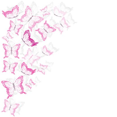 Fotobehang Vliegende roze vlinders