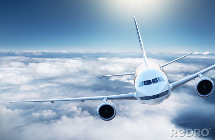 Fotobehang Vliegtuig in de hemel