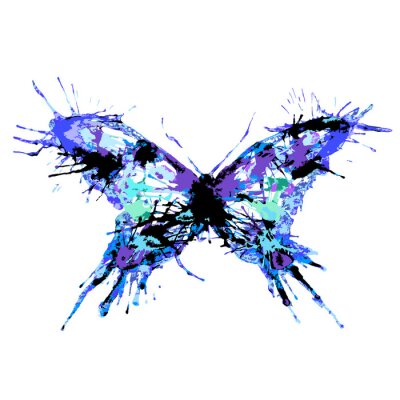 Fotobehang Vlinder in blauwe tinten