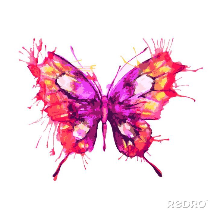 Fotobehang Vlinder in een abstracte stijl