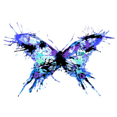 Fotobehang Vlinder in kleurrijke aquarel