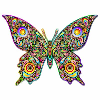 Fotobehang Vlinder in psychedelische stijl