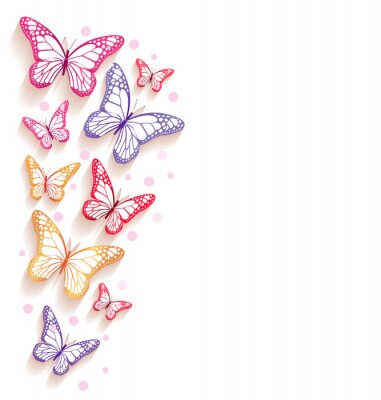 Fotobehang Vlinders en stippen op een lichte achtergrond
