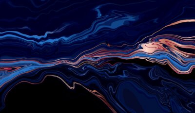 Fotobehang Vloeiend marmer donkerblauw als een rivier