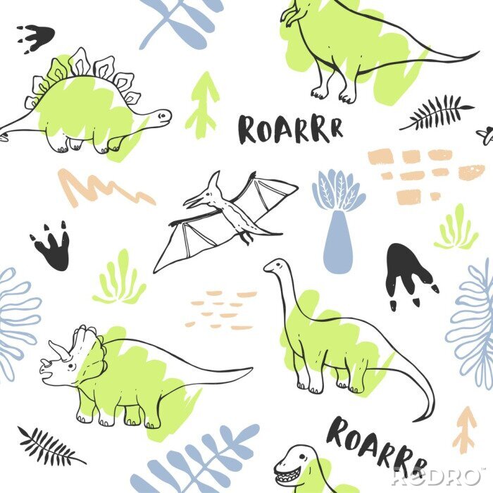 Fotobehang Voetafdrukken van dinosaurussen