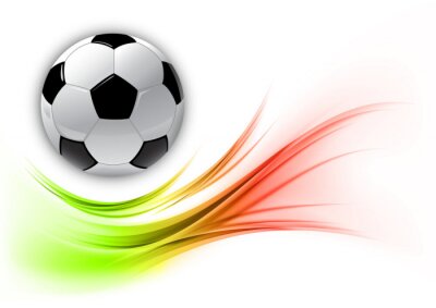 Voetbal boven kleurrijke werveling