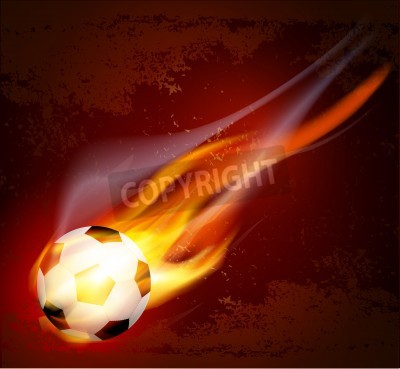 Fotobehang Voetbal in brand