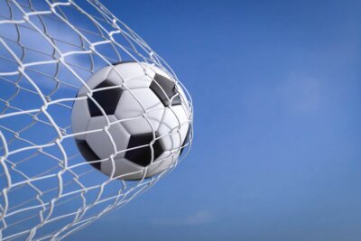 Fotobehang Voetbal in doel