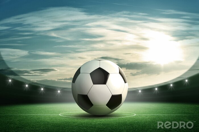 Fotobehang Voetbal in het avondstadion