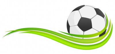 Fotobehang Voetbal met groen lint