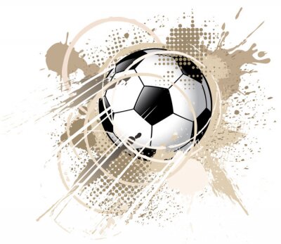 Voetbalbal en abstracte bruine achtergrond