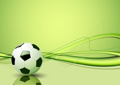 Fotobehang Voetbalbal op een groene abstracte achtergrond