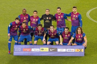 Fotobehang Voetballers van het Spaanse elftal