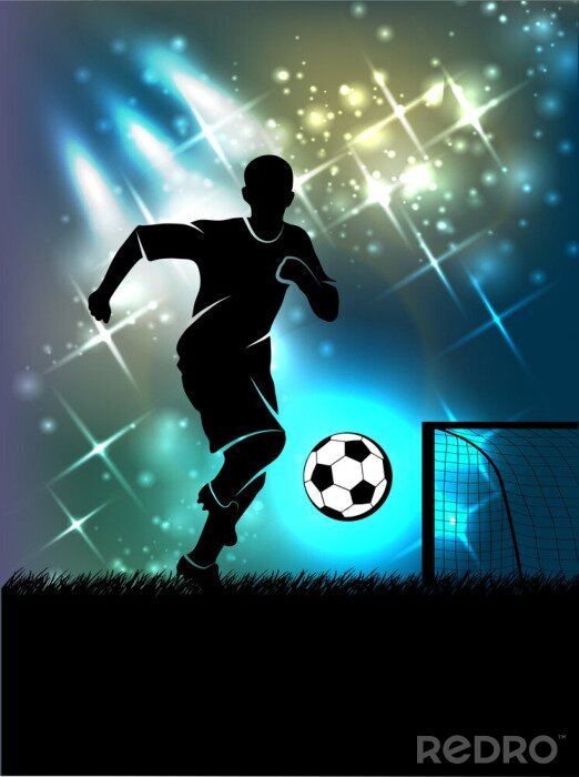 Fotobehang Voetbalwedstrijd minimalistische graphics