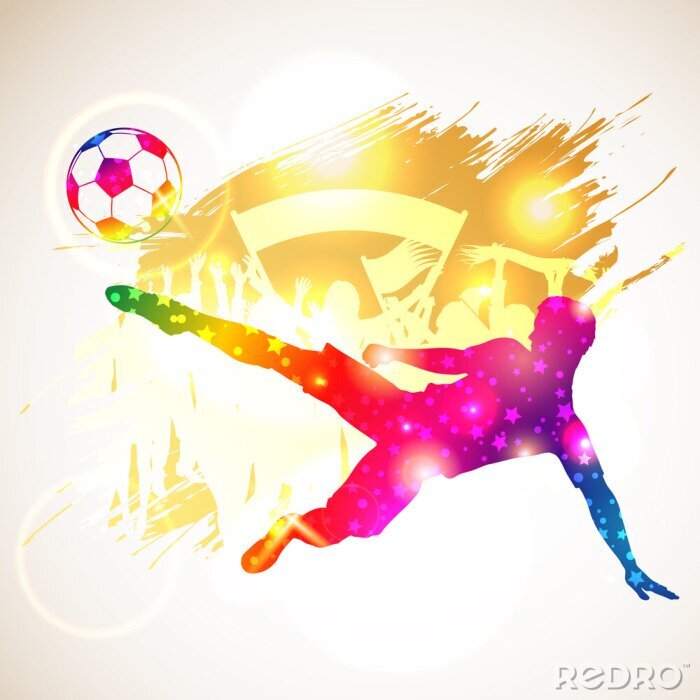 Fotobehang Voetbalwedstrijdafbeeldingen in kleur