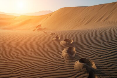 Fotobehang Voetsporen in de woestijn
