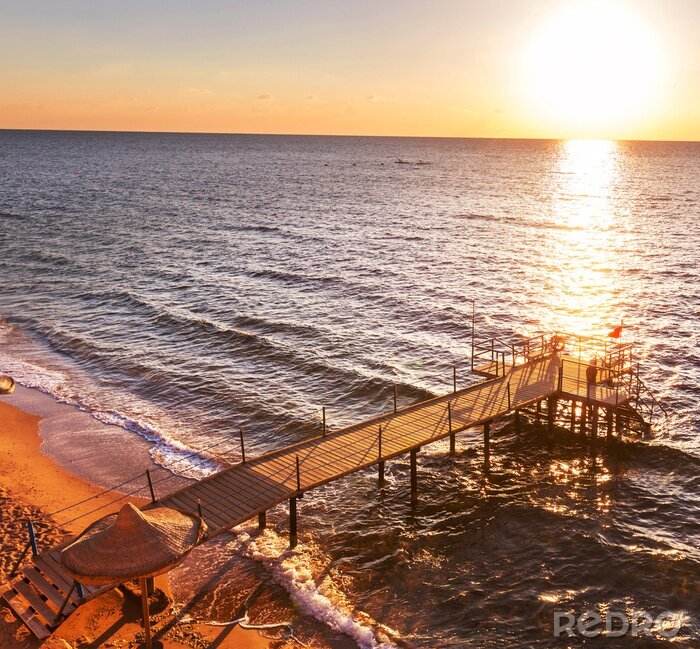 Fotobehang Vogelperspectief van de pier