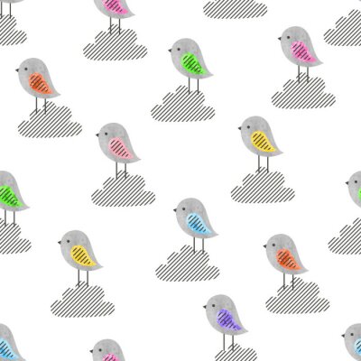 Fotobehang Vogels met kleurrijke vleugels