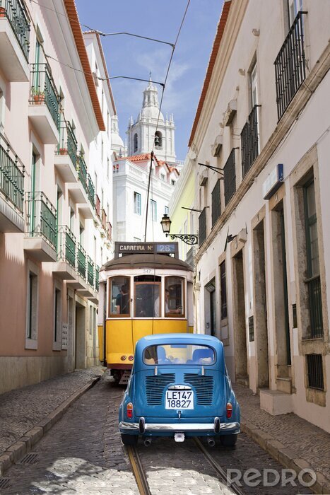 Fotobehang Voiture Ancienne Lisbonne