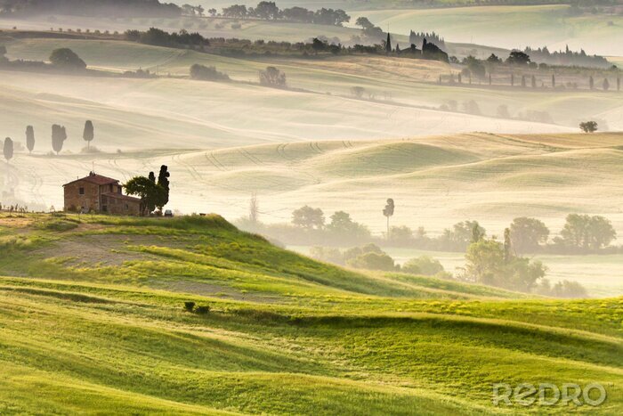 Fotobehang Vroeg in de ochtend in Toscane