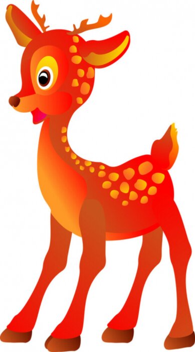 Fotobehang Vrolijke reekalfillustratie voor kinderen