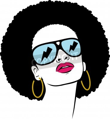 Fotobehang Vrouw met afro in pop art stijl