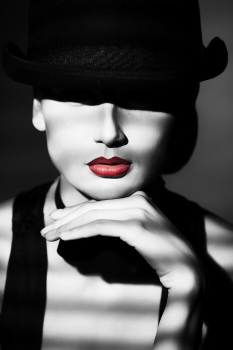 Fotobehang Vrouw met hoed