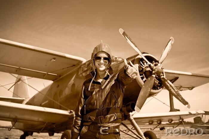 Fotobehang Vrouwelijke piloot