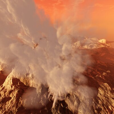 Fotobehang Vulkaanuitbarsting en natuur