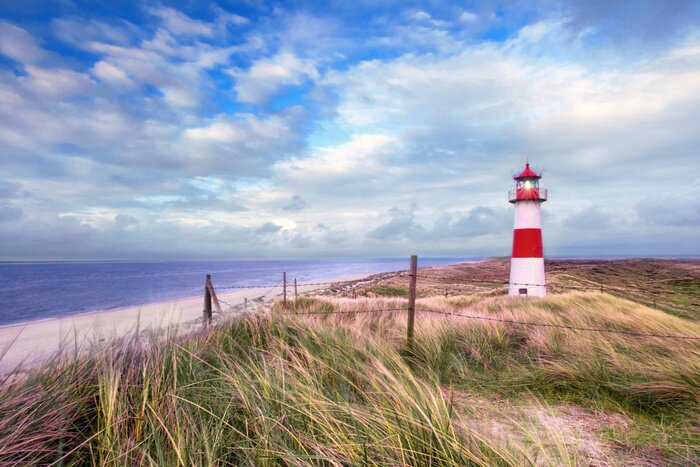 Fotobehang Vuurtoren op het eiland Sylt