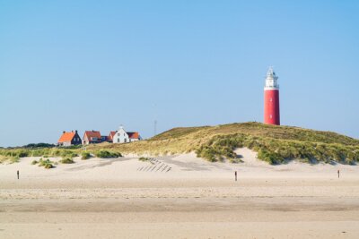 Fotobehang Vuurtoren Texel op de duinen