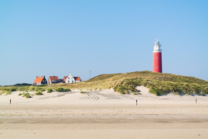 Fotobehang Vuurtoren Texel op de duinen