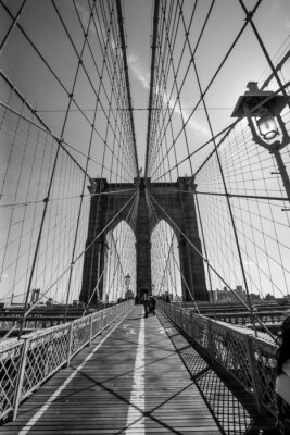 Wandelen op de Brooklyn Bridge