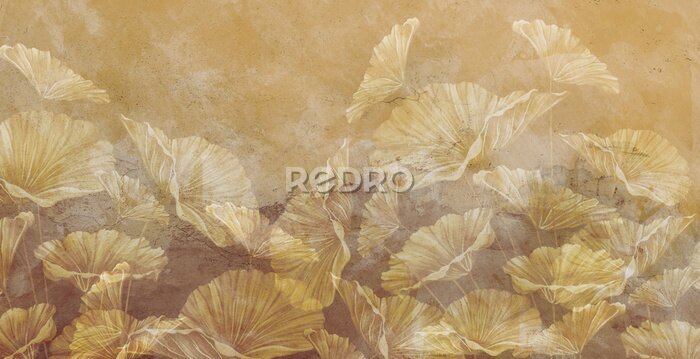 Fotobehang Warm beige van plantenweefsel