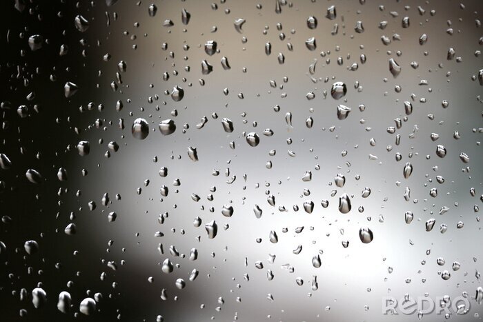 Fotobehang Water bubbels op een glad oppervlak