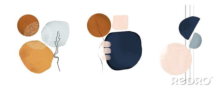 Fotobehang watercolor Illustration,  isolated on white background. Abstract modern  print. logo