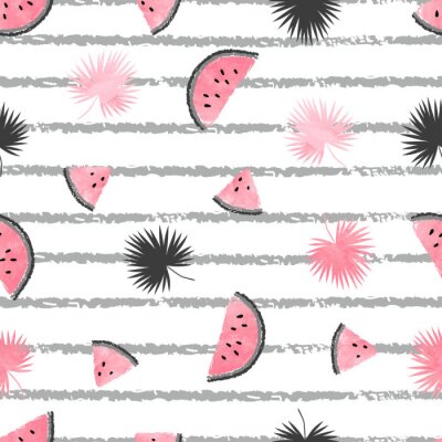 Watermeloenplakken en zachte bladeren