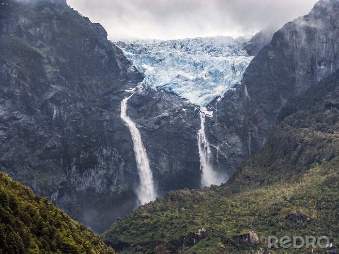 Fotobehang Waterval op een gletsjer