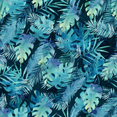 Behang Waterverf laat patroon achter. Zomerafdruk. Schilderij illustratie