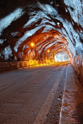 Fotobehang Weg in 3D tunnel