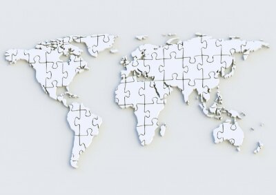 Weltkarte - Wereldkaart 3D ALS puzzel