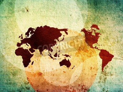 Fotobehang Wereldkaart als geschilderd werk
