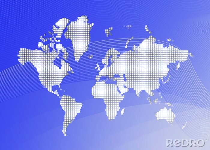 Fotobehang Wereldkaart als mozaïek