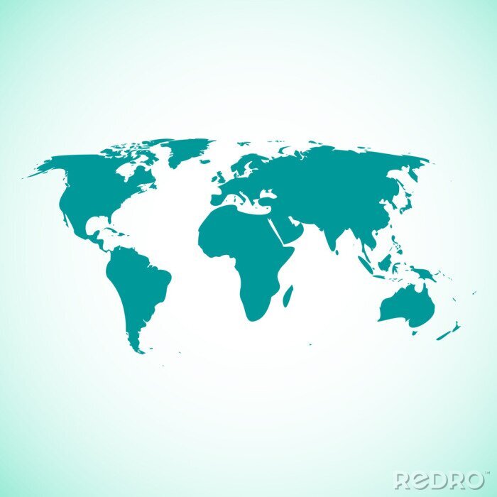 Fotobehang Wereldkaart groene illustratie