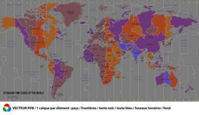 Wereldkaart in gedempte kleuren
