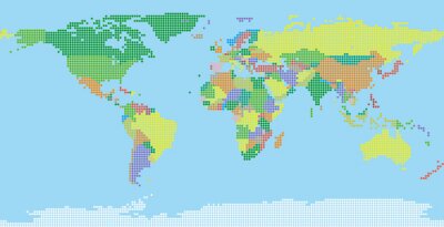 Fotobehang Wereldkaart in groentinten