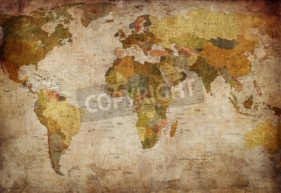 Fotobehang Wereldkaart in oude stijl