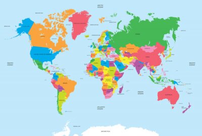 Fotobehang Wereldkaart met oranje Canada