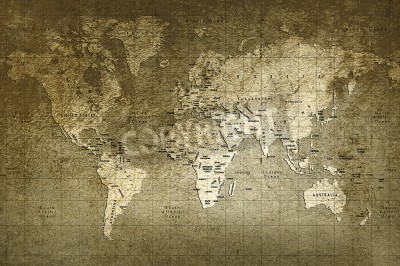 Fotobehang Wereldkaart met textuur