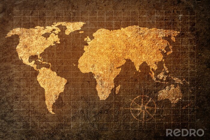Fotobehang Wereldkaart op grungeachtergrond